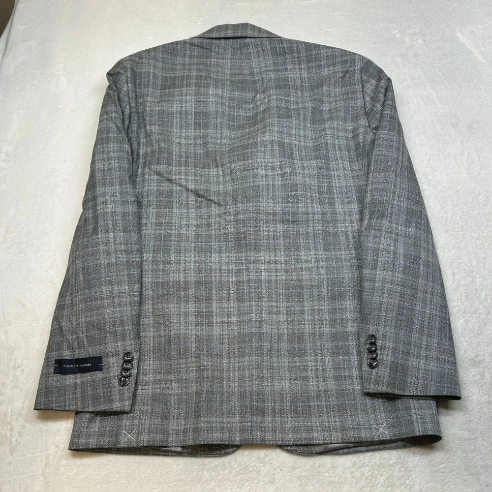 Tommy Hilfiger Modern-Fit Sport Coat Mens 38R 38 Gray Plaid‎ $295 NEW